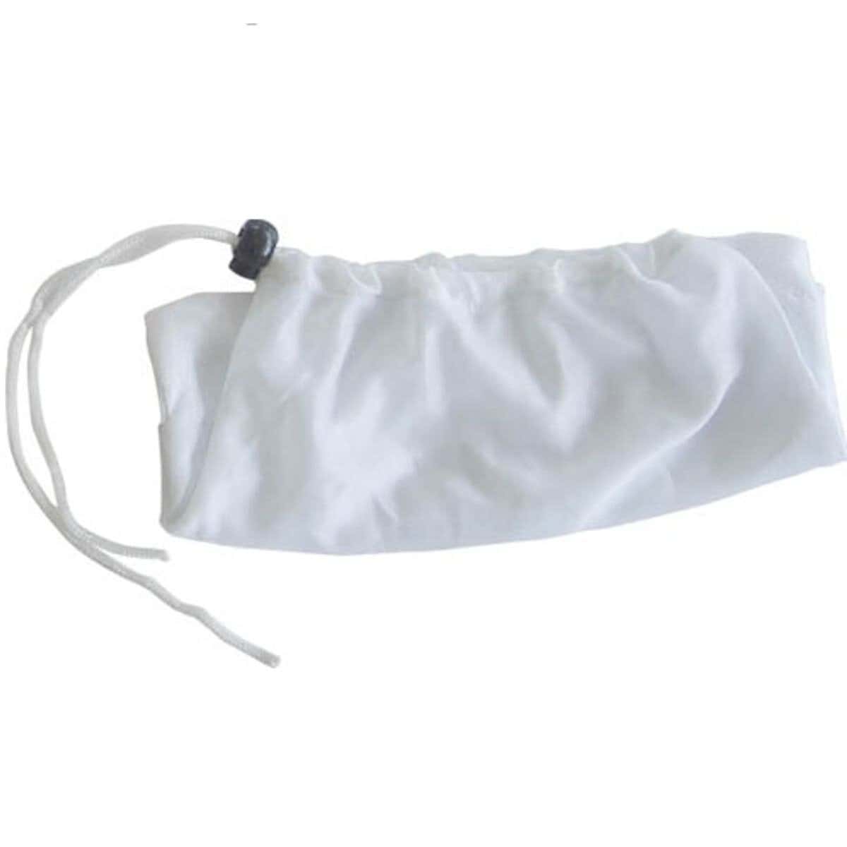 Brosse de piscine avec housse blanche pour le nettoyage et l'entretien de la piscine.