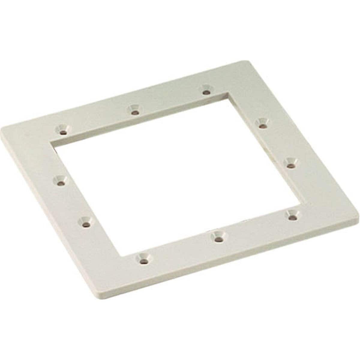 Cadre de montage blanc pour piscine avec trous de fixation.
