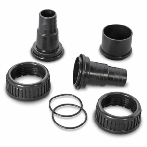 Kit de raccords de filtre de piscine et colliers de serrage pour la circulation de l'eau.