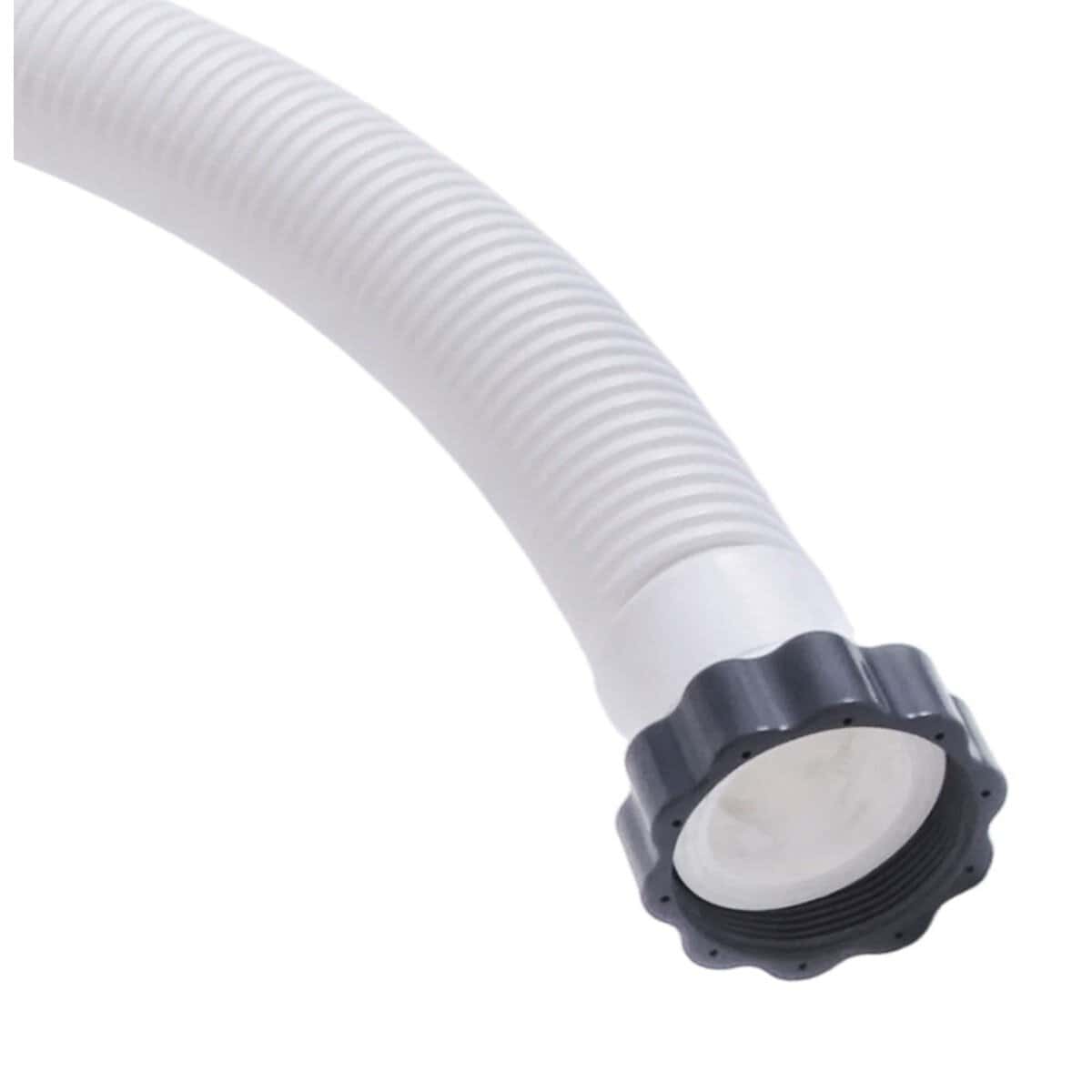 Tuyau de filtration de piscine flexible avec bouchon d'obturation pour la circulation de l'eau.