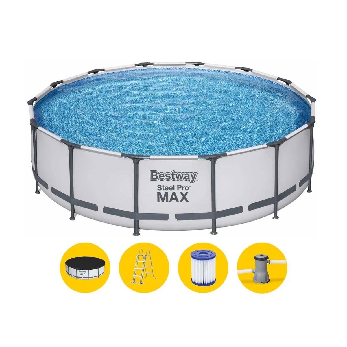 Piscine Bestway Steel Pro MAX - 427 x 107 cm - avec pompe de filtration et accessoires