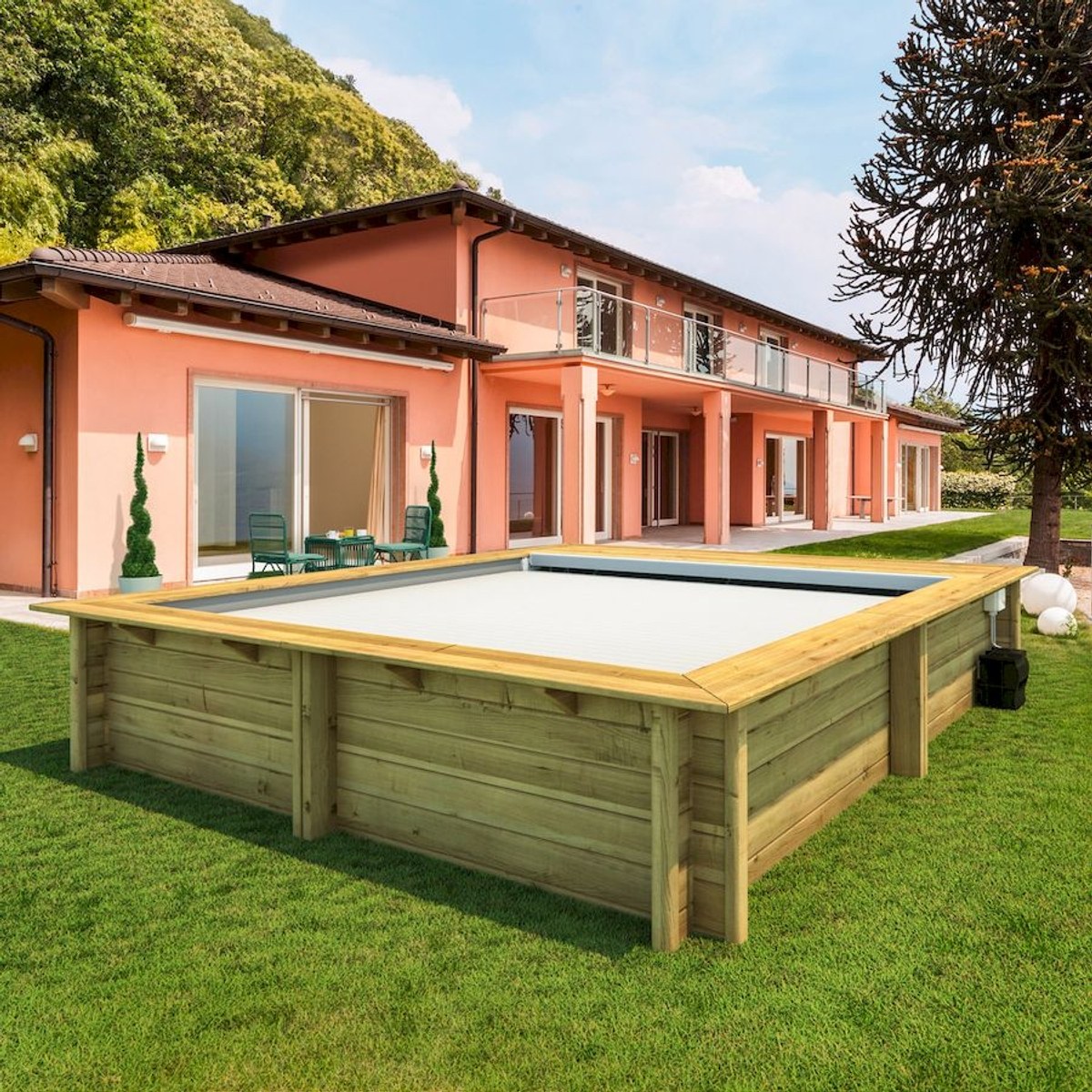 BWT Compact piscine urbaine - 4.20 x 3.50 x 1.33 m - avec pompe de filtration
