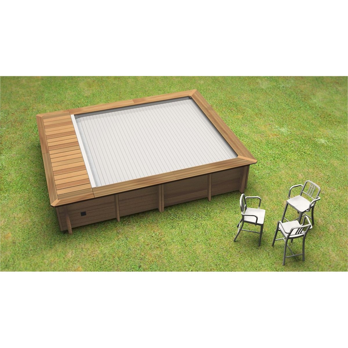 BWT Compact piscine urbaine - 4.20 x 3.50 x 1.33 m - avec pompe de filtration
