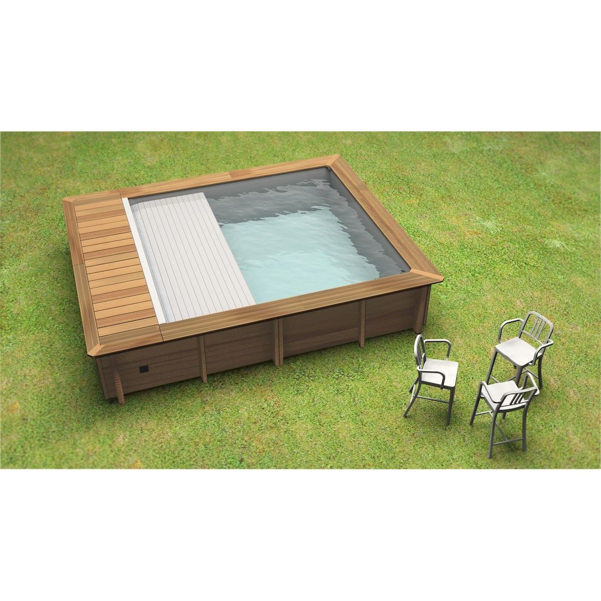 BWT Compact piscine urbaine - 4.20 x 3.50 x 1.33 m - avec pompe de filtration