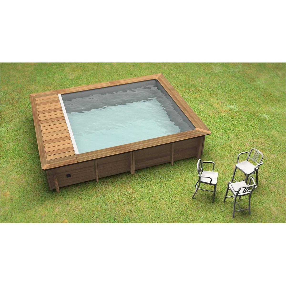 BWT Compact piscine urbaine - 4.20 x 3.50 x 1.33 m - avec pompe de filtration
