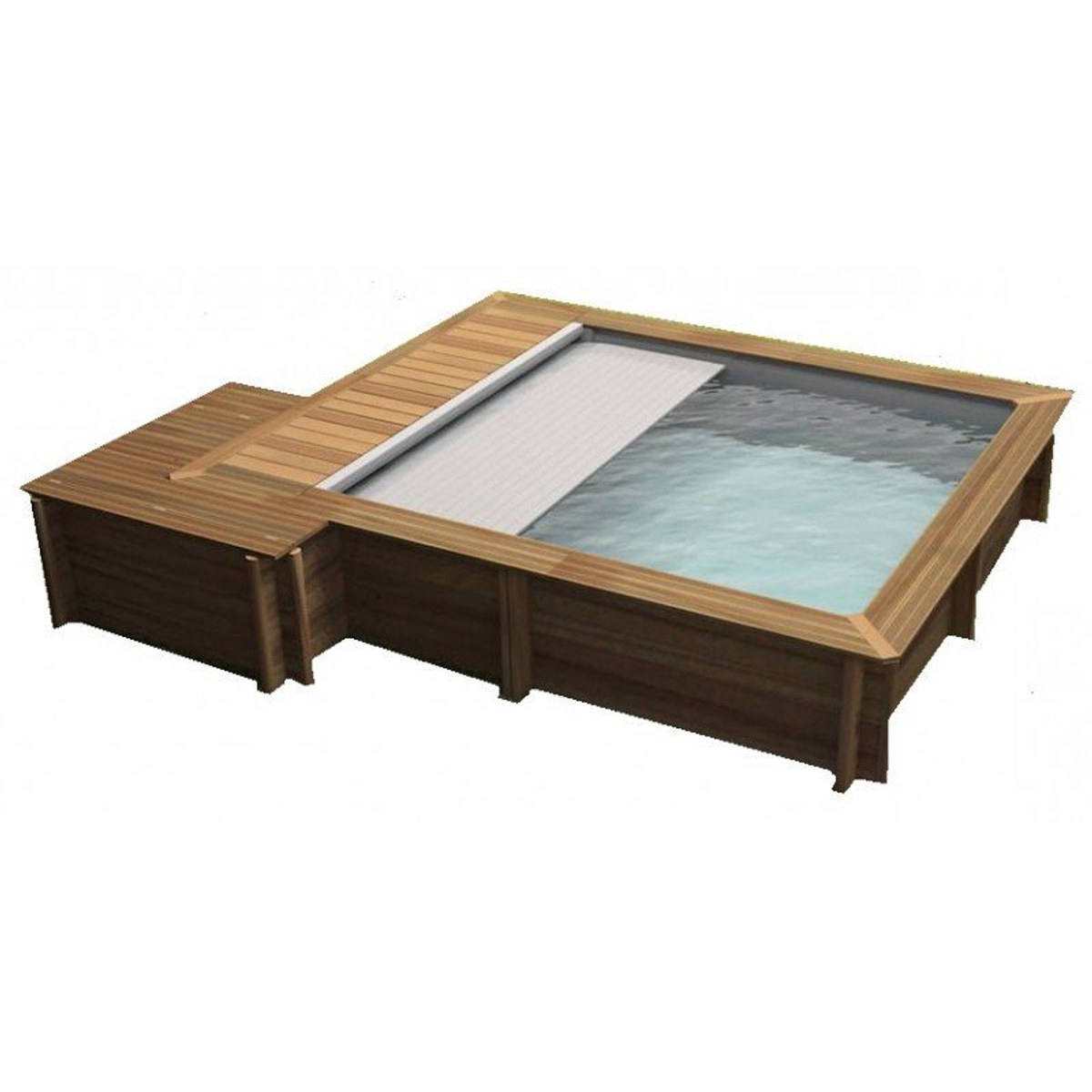 BWT Piscine urbaine Compact - 4.20 x 3.50 x 1.33 m - avec pompe filtre à sable et habillage