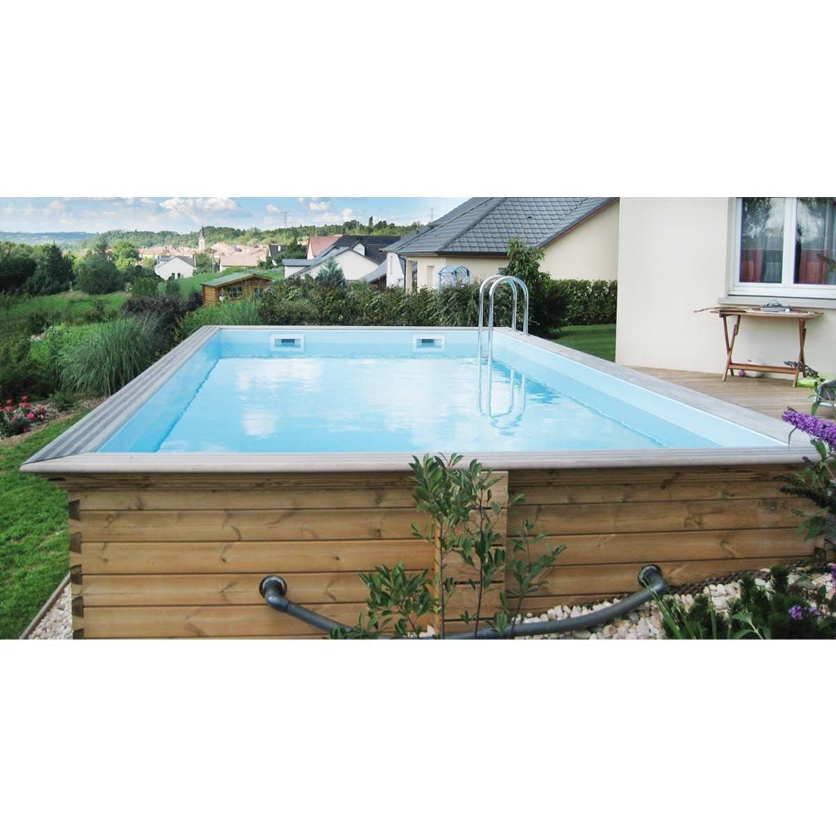 Piscine en bois Gardipool Quartoo - 8.20 x 3.90 x 1.46 m