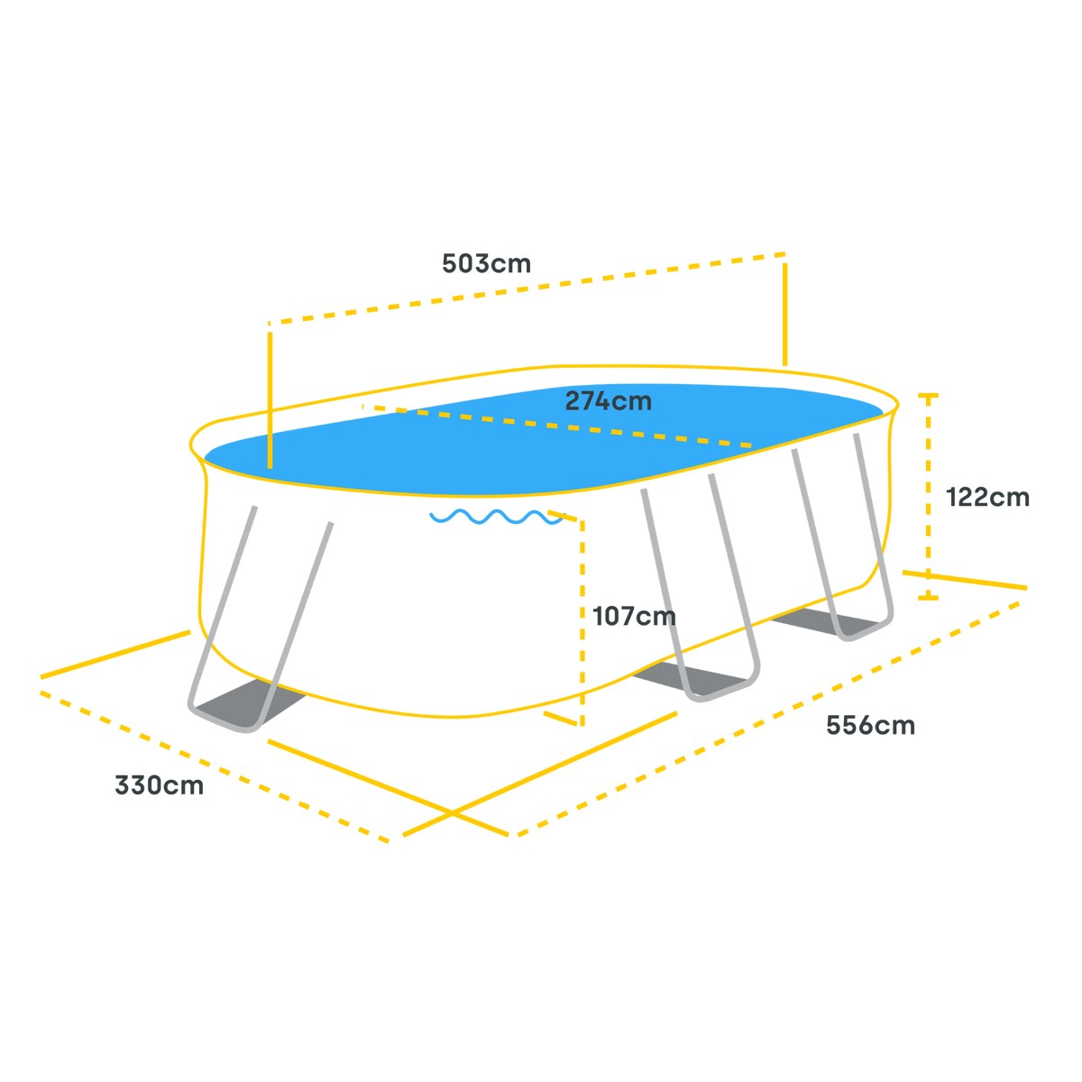 Piscine Intex Prism Frame - 503 x 274 x 122 cm - avec pompe a filtre et accessoires