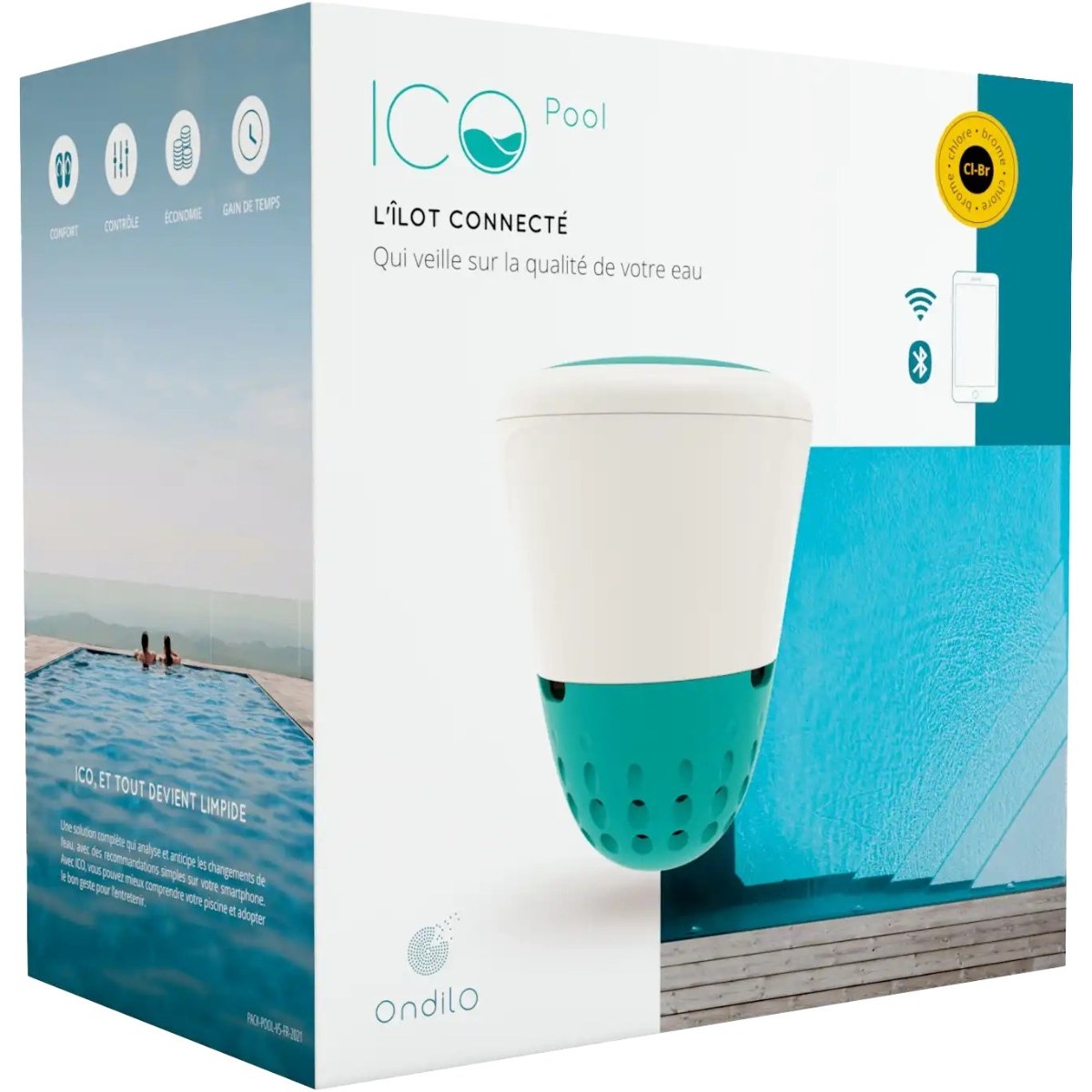 Testeur de piscine intelligent Ondilo ICO eau salée avec kit d'étalonnage