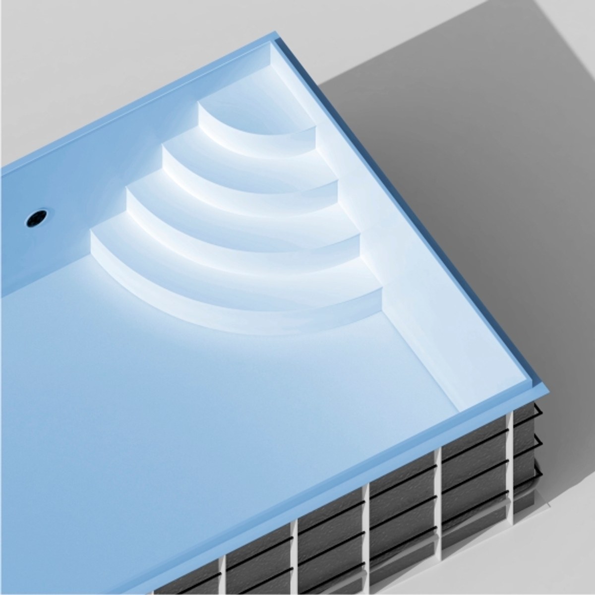 Piscine en polypropylène avec escalier d'angle - 4,50 x 3,10 x 1,50 m