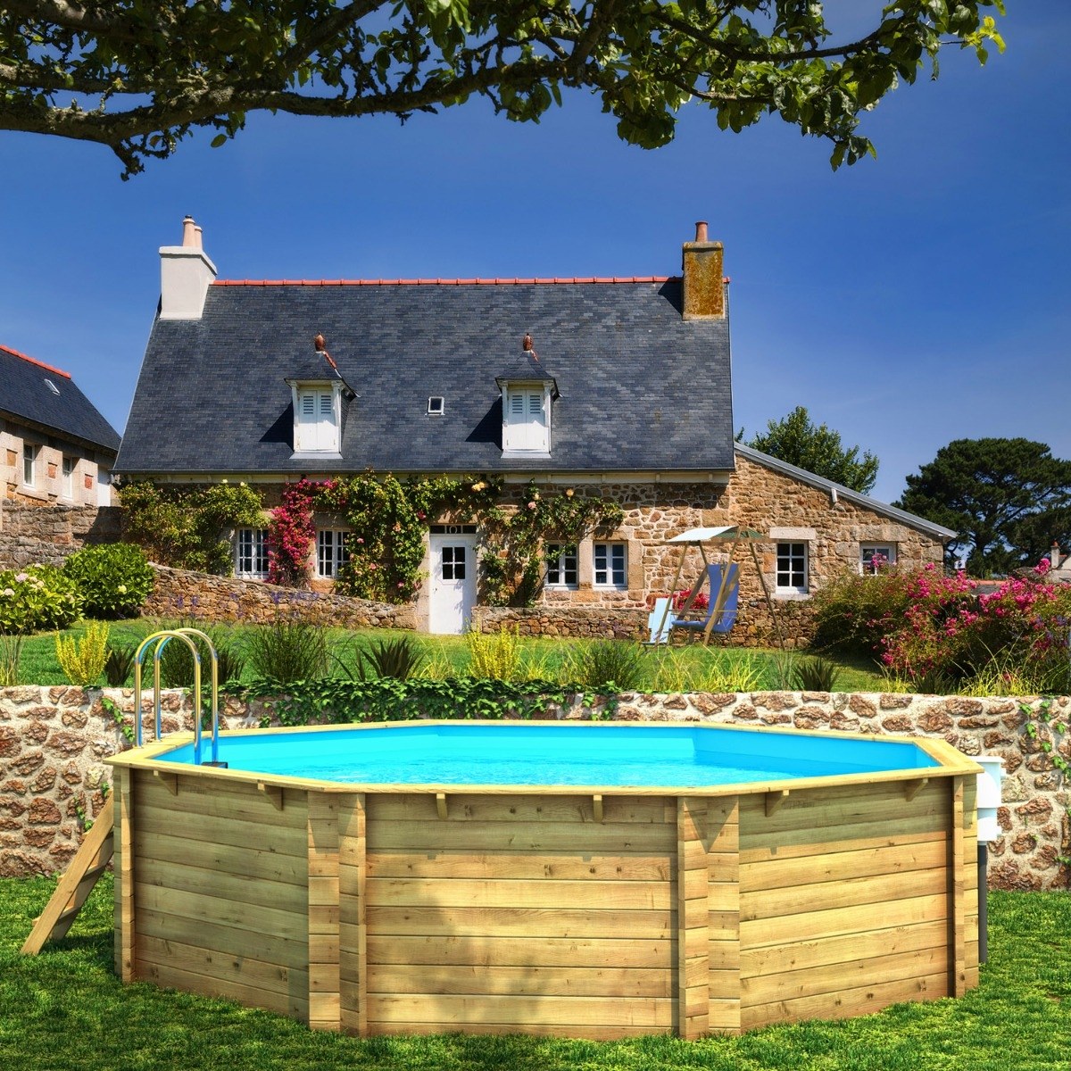 Piscine en bois octogonale Tropic Octo 505 (hauteur 1,20)