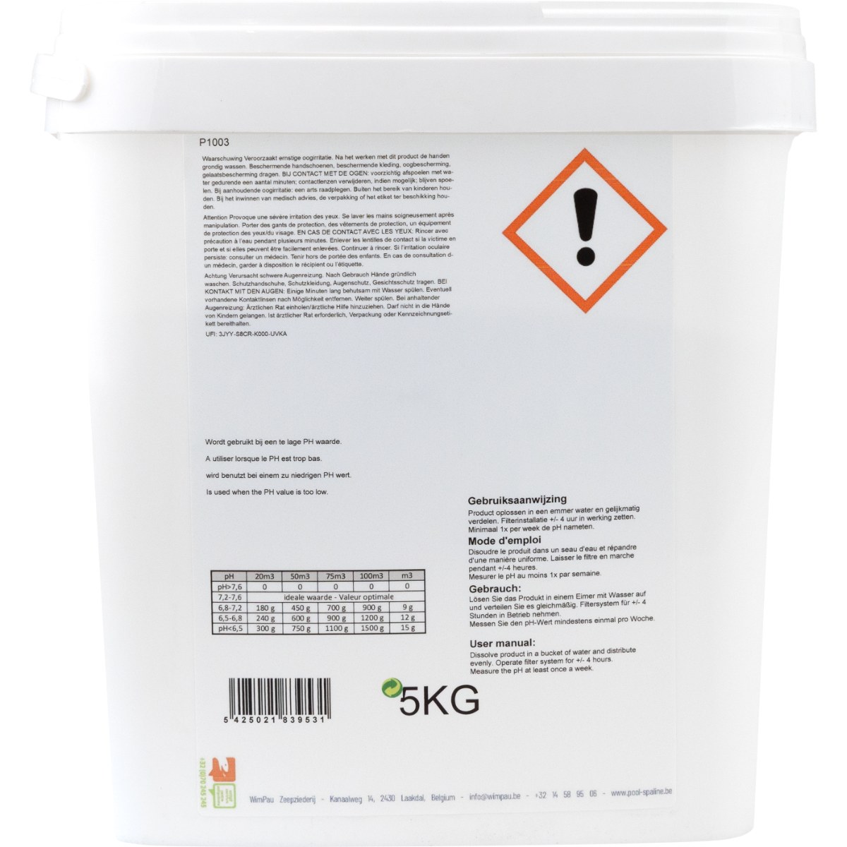 W'eau pH plus poudre - 5 kg