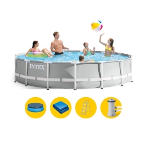 Piscine Intex Prism Frame - 457 x 122 cm - avec pompe de filtration et accessoires
