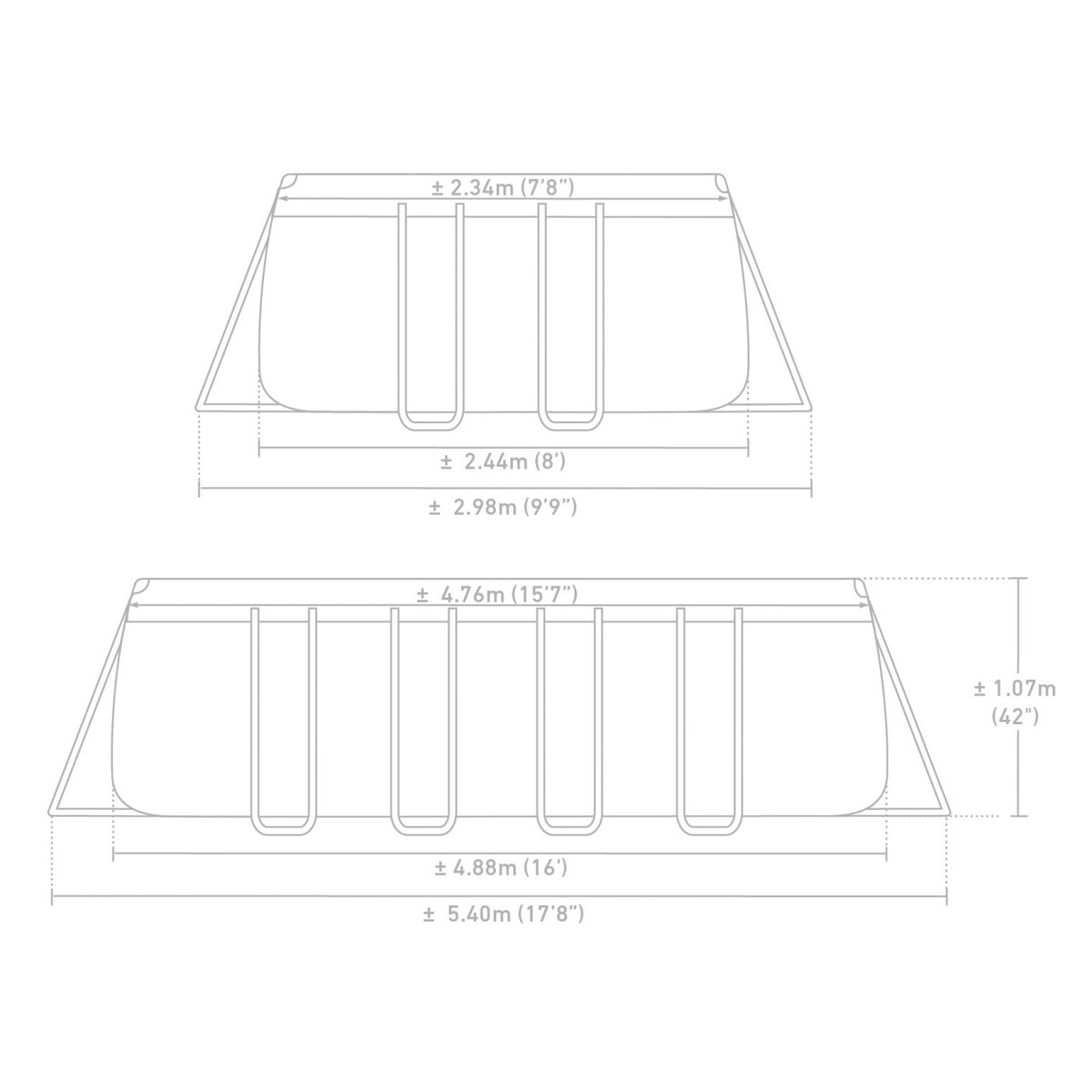 Piscine Intex Prism Frame - 610 x 305 x 122 cm - avec pompe de filtration et accessoires